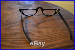 Vintage Cat Eye Eyeglasses Frames Women's Glasses Black 46 22 Paris