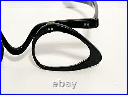 Vintage Cat Eye Flip Hinge Reading Glasses Black Eyeglasses Flip Down France