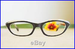 Vintage Cat Eye Frame 1960s Eyeglasses Black And Clear tone by TWE France