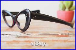 Vintage Cat Eye Frame 1960s Eyeglasses Made in France Multi colored Large Size