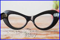 Vintage Cat Eye Frame 1960s Eyeglasses Made in France Multi colored Large Size