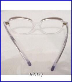 Vintage Cat Eye Frame France Rhinestones Eyeglasses Crystal Clear & Blond