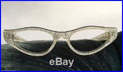 Vintage Cateye Rhinestone Eyeglass Frames NOS Jeweled 1950s Cat Eye Eyeglasses