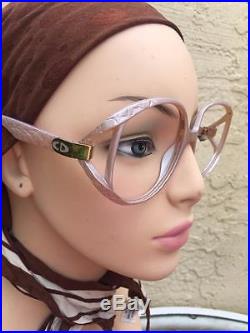 Vintage Christian Dior Butterfly Designer Eyeglass Frames 2320 In Pearlized Pink