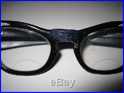 Vintage Countess Made in France Eyeglasses Frames Black Cat Eye Rhinestones