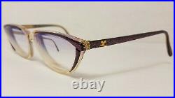 Vintage Courreges Mod. 893 Hand Made in France Purple Sparkle 135mm Eyeglasses