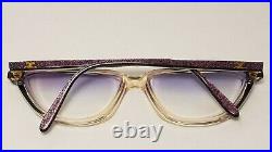 Vintage Courreges Mod. 893 Hand Made in France Purple Sparkle 135mm Eyeglasses