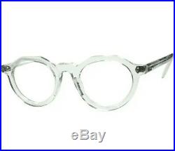 Vintage Crown Panto 1950 French Eye Glasses Crystal Clear New Old Lunettes NOS