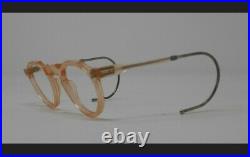 Vintage Crown Panto 1950 French Eye Glasses Crystal peach pink Lunettes