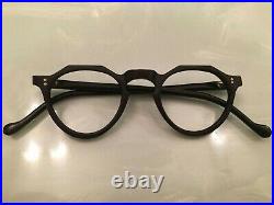 Vintage Crown Panto 1950 French Eye Glasses Dark Chocolate Brown Black Lunettes