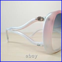 Vintage DVF Tanya Pearlescent Oversized Sunglasses Frame France 70s NOS