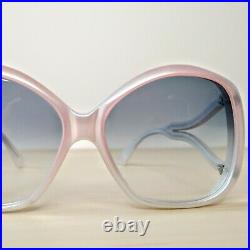 Vintage DVF Tanya Pearlescent Oversized Sunglasses Frame France 70s NOS