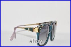 Vintage EK EMMANUELLE KHANH Sunglasses 1980's Frames Teal Green Gold Metal 1300