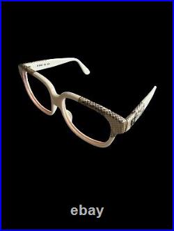 Vintage EMMANUELLE KHAN 8580 78 PP MADE IN FRANCE Snake Skin Frames 80s Glasses