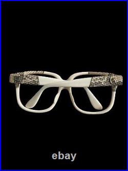 Vintage EMMANUELLE KHAN 8580 78 PP MADE IN FRANCE Snake Skin Frames 80s Glasses