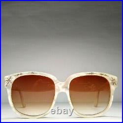 Vintage Emmanuelle Khanh 8080 Mother of Pearl Rhinestone Sunglasses 70s NOS