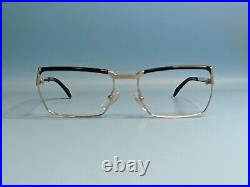 Vintage Essel White Gold Filled Rectangular Eyeglasses Frame France 55/21 #357