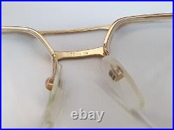 Vintage Essilor Nylor Eyeglasses Lunettes Matt Gold Halfrimless Frames France