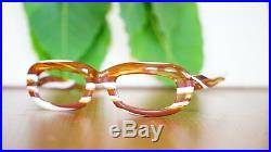 Vintage Eyeglass 1960s Oval Shaped With Stripes Made in France NOS TWE