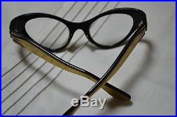 Vintage Eyeglasses, Clear Rhinestone Gold Frames Glasses by Swank