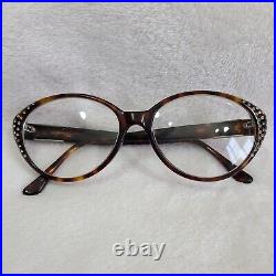 Vintage Eyeglasses Gianni Versace Rhinestones 70s 80s Style Tortoise Design