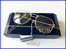 Vintage FRED CAP HORN eyeglasses sunglasses France 24K gold plated MEDIUM 56