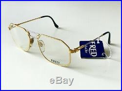 Vintage FRED CAP HORN eyeglasses sunglasses France 24K gold plated MEDIUM 56