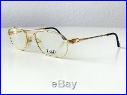 Vintage FRED FREGATE eyeglasses France rare gold plated Cup Horn Ocean MEDIUM 51