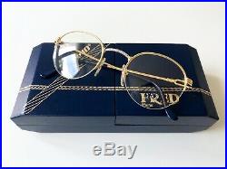 Vintage FRED GRAND LARGUE eyeglasses France rare gold plated Cup Horn Ocean 50