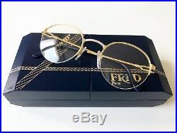 Vintage FRED GRAND LARGUE eyeglasses France rare gold plated Cup Horn Ocean 52