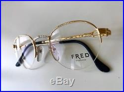 Vintage FRED GRAND LARGUE eyeglasses unisex France rare gold plated Force Ocean