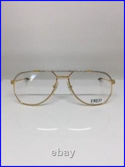 Vintage FRED Lunettes America Cup Paris Eyeglasses Force 10 C. Gold Plated 58mm
