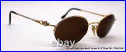 Vintage FRED Lunettes Comores Semi-Rimless Eyeglasses Two-Tone Plated 48-21-135