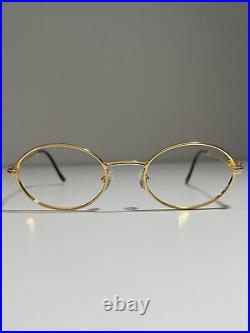 Vintage FRED Lunettes Ketch Shiny Yellow Gold Eyeglasses 51-22