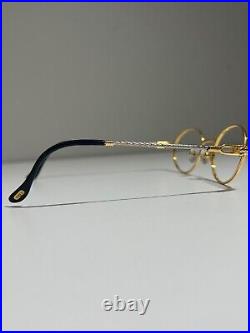 Vintage FRED Lunettes Ketch Shiny Yellow Gold Eyeglasses 51-22