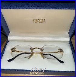 Vintage FRED Lunettes Orcade Fred Force 10 Platinum Rimless In YOUR SV RX