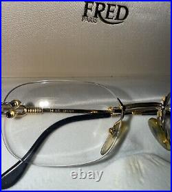 Vintage FRED Lunettes Orcade Fred Force 10 Platinum Rimless In YOUR SV RX