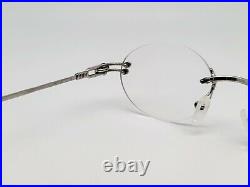 Vintage FRED Orcade 574113 Rimless Silver Tone Rope Eyeglasses Frame RARE