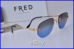 Vintage Fred CORVETTE Full golden Rare Rimless Eyeglasses New Sunglasses Lunette