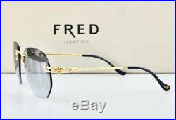 Vintage Fred CORVETTE Full golden Rare Rimless Eyeglasses Sunglasses Lunette