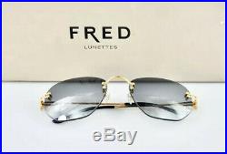 Vintage Fred CORVETTE Full golden Rare Rimless Eyeglasses Sunglasses Lunette