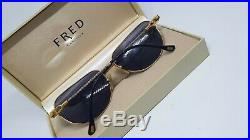 Vintage Fred Zephir Gold & Platinum Sunglasses Eyeglasses brille lunettes france
