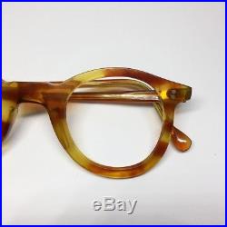 Vintage French Honey Amber Panto Eyeglasses / Handmade In France