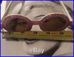 Vintage French Pink Round Sunglasses Eyeglasses Frames Glasses 1960's Mod France