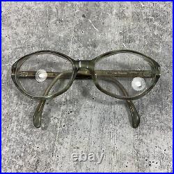 Vintage French Round Cat Eye Glasses Grayish Green Eyewear