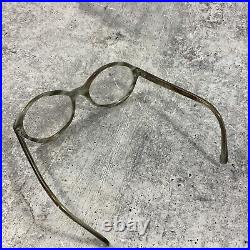 Vintage French Round Cat Eye Glasses Grayish Green Eyewear