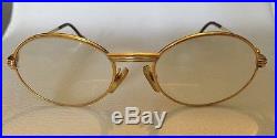Vintage Genuine Cartier Panthere GM Gold Plated Eyeglasses Frame 49 18 130