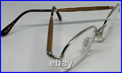 Vintage Gold wood By Elce 326 Half Rim France Eyewear eyeglasses Frame Spectacle