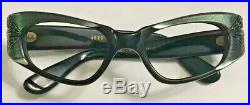 Vintage Green Oval Eyewear Glasses 44x20 5 1/2 Inch Temple Swank France