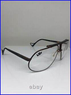 Vintage Jean Claude Killy 470 Aviator Eyeglasses M. 470 Matte Brown & Black 65mm